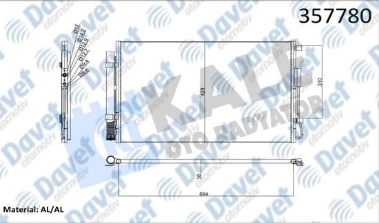 KALE 357780 Kondenser Hyundai Grand Santa Fe 3.0 Gdi 14- Santa Fe Iii 2.4 12-  ####